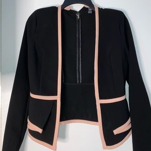 Black blazer with peach trimming